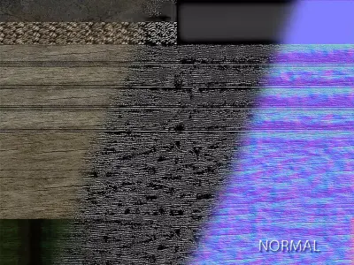 Wooden Fence Low-poly 3D model