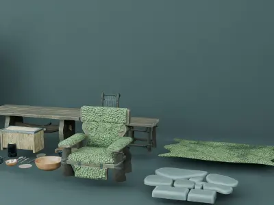 Shrek House Props Low-poly 3D model