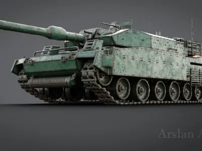 Tank War Zone Machine Tank Low-poly 3D model