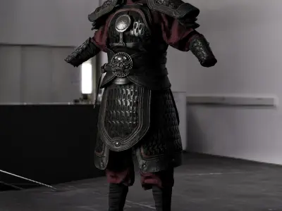 Chinese MingStyle Plated Armor Set Low-poly 3D model