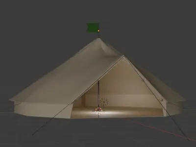Bell Tent Low-poly 3D model