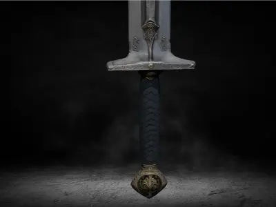 Medieval Kings Relic Greatsword High-poly 3D Model 3D model