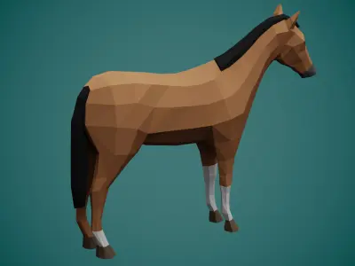 Stylized HORSE Free low-poly 3D model