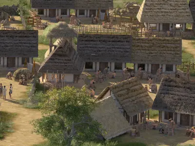 ancient village fishing village 3D model