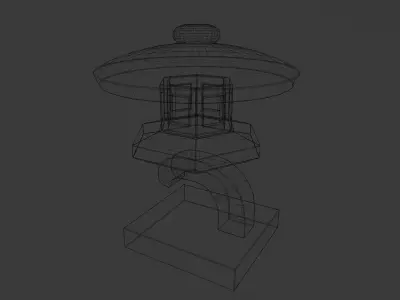 Japanese Stone Lantern 4 Low-poly 3D model