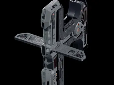 Space ships pack Low-poly 3D model