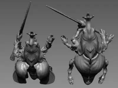 Beetle Guard- 3D printable Character - 2 Poses 3D print model