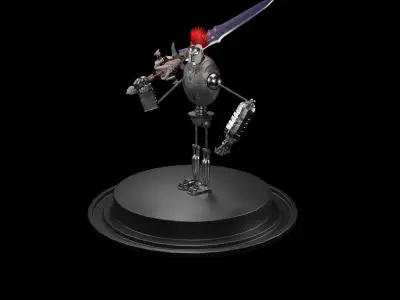 soldier robot gladiator Low-poly 3D model