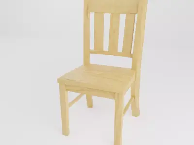 Simple Wooden Chair Free low-poly 3D model purchase
