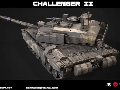  Tank Challenger 2 Low-poly 3D model