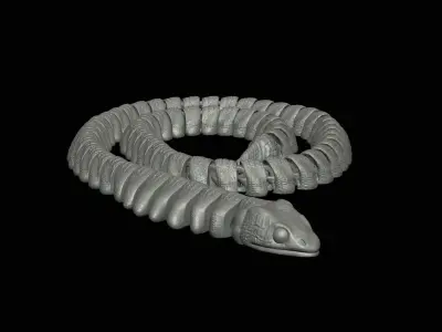 Flexi snake cobra 78cm fantasy print in place Free 3D print model