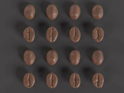 Coffee beans dark 3D model