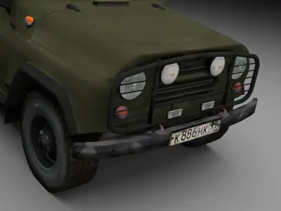 Uaz 3d army jeep - military jeep Free low-poly 3D model