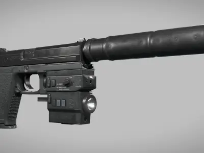 Heckler Koch MK23 USSOCOM Low-poly 3D model