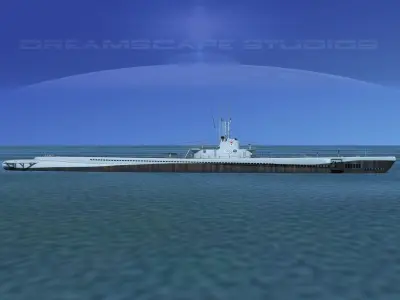 Balao Class Submarine SS298 USS Lionfish VHP 3D model