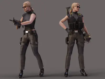 Special Force Girl Base Model Free 3D model