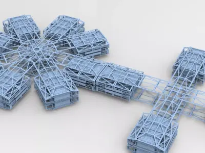 Ancient Mars dig grids 3D model