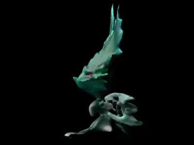 Sea Rabbit fantasy creature Free low-poly 3D model