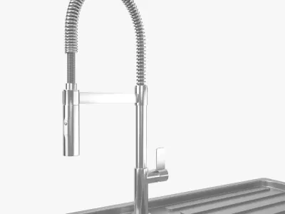 Sink Alpes-Inox with FLAG Kitchen mixer tap By Nobili 3D model