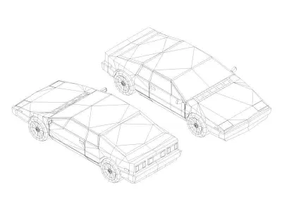 Cartoon Low Poly Sportcar Free low-poly 3D model