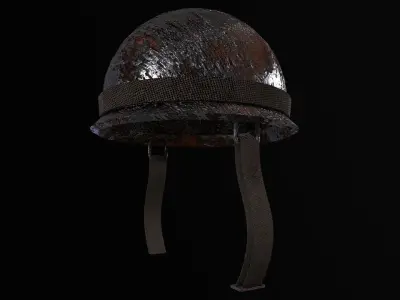 Old WW2 US Army Helmet - Game Ready - Low Poly PBR 3D Model  Low-poly 3D model
