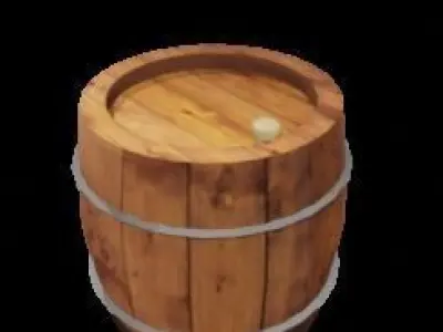 wooden barrel low-poly game ready Low-poly 3D model