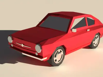seat 850 cuope low poly car Free low-poly 3D model