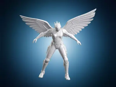 Sleek Sci-Fi Angel 3D Print Sculpture 3D print model