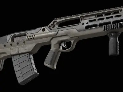 D12 Shotgun Low-poly 3D model