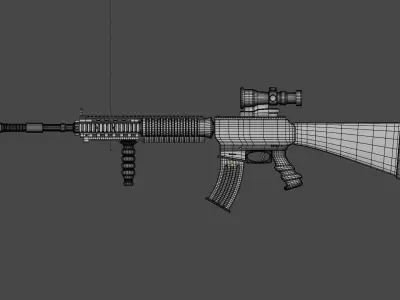 M416 3D Model ak - rifle Free low-poly 3D model