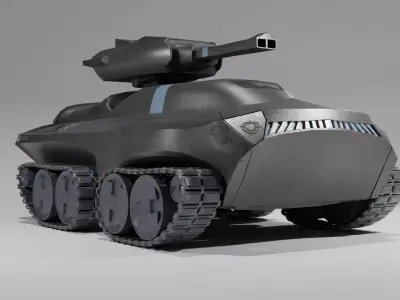 Futuristic Modern Sci fi War Tank Black Free low-poly 3D model