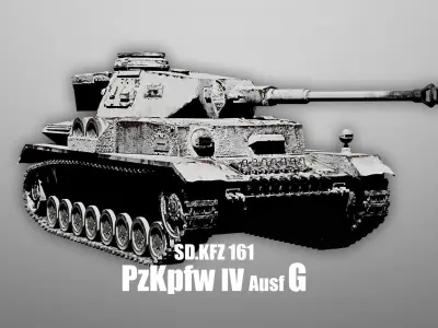 Panzer 4 - PzKpfw IV - Ausf G - Winter Livery Low-poly 3D model
