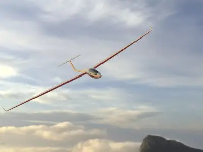 Glider in night sky 3D model