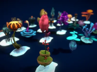 Cartoon Seaweed 12 Low-poly 3D model