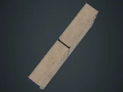 Steel Shelf 1B Low-poly 3D model