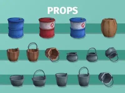 Survival Asset Kit Low-poly 3D model