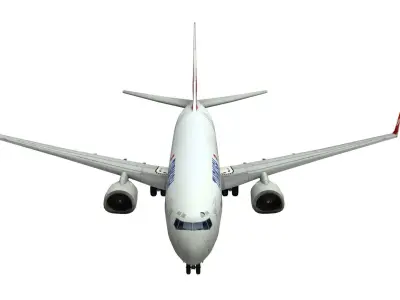 Lowpoly B737-800 3D Model turkish airliner flying Low-poly 3D model