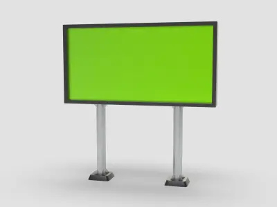 Style advertisement close to a street in city 3D model