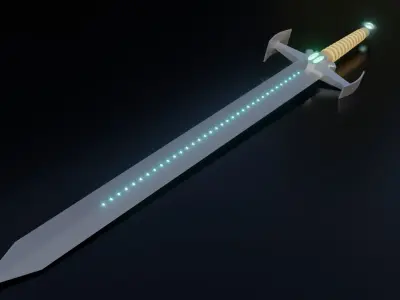 Sword 3d model with light Free 3D model