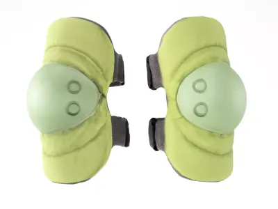 Military khaki elbow pads 04 Low-poly 3D model