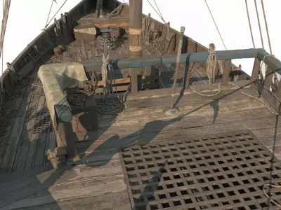 Ancient large sailboats 3D model