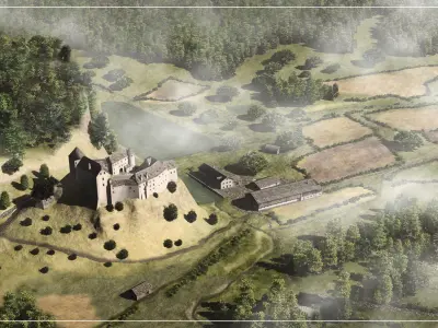 Historic stable and barn 1700 Free low-poly 3D model