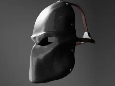 Procedural carbon-fiber aggressive mask with backstraps 3D model