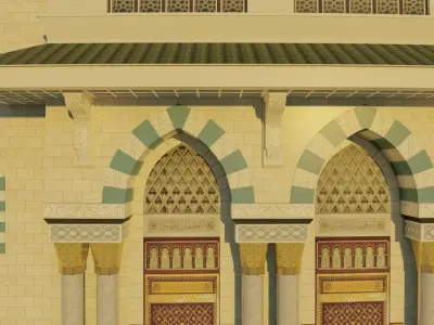 Mosque Entrance A Low-poly 3D model