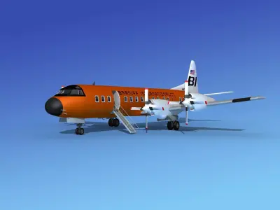 Lockheed L-188 Electra HP Braniff Intl 4 3D model