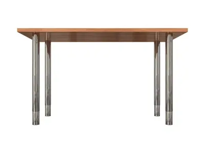 Gerton hickory kitchen table with stainless steel legs Free 3D model
