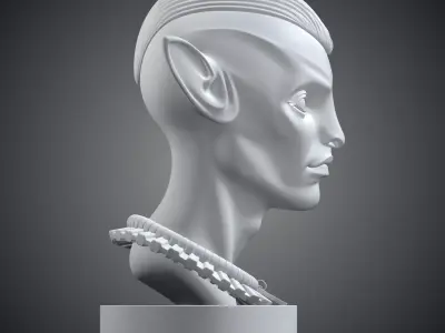 Navi Warrior Portrait Sci-Fi Character Statue PM-363 3D print model