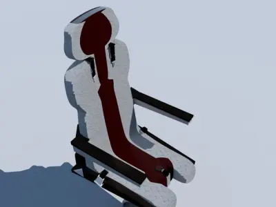 Aircraft Airplane Pilot Seat Chair V1 Low-poly 3D model