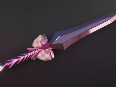 Pink Candy Dagger Free low-poly 3D model