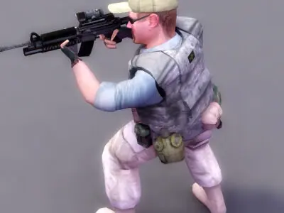 PMC Operator Mercenary Low-poly 3D model